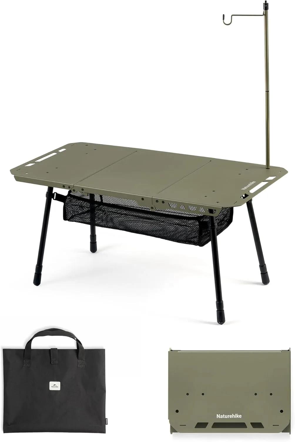 Naturehike Tactical Camping Table, Outdoor Table Picnic Portable Folding Table, Green