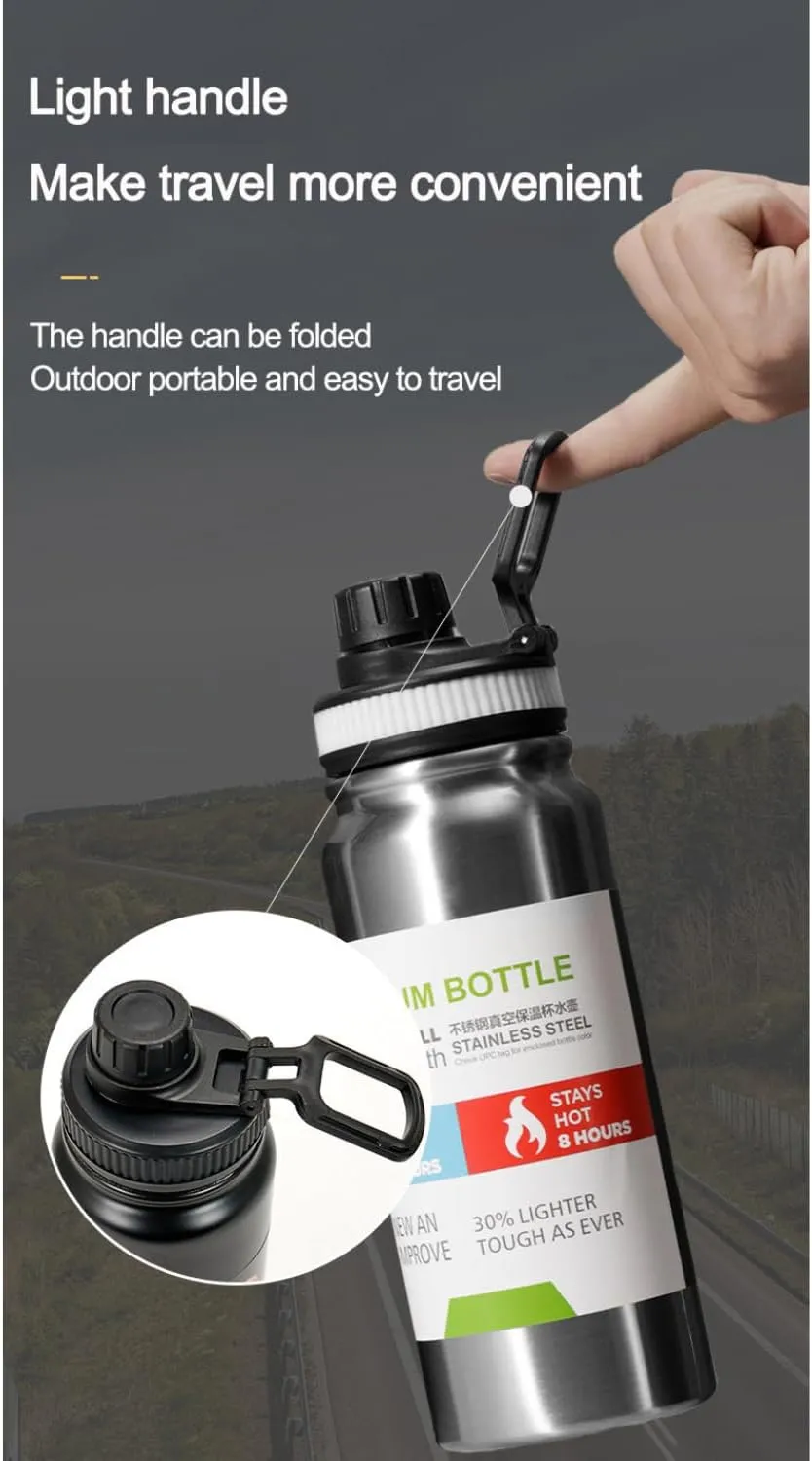 NEONSA Water bottle,water bottle steel, bottle 32 oz, reusable water bottles,workout water bottles for men,for Gym, Travel, Camping, BPA Free Keep Cold 24H Hot 12