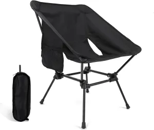 NIBHZ Padded Folding Chair, Oversized Camping Chair, Portable Folding Chair,Camping Chair Carries 420 Pounds, Outdoor Chair, Black