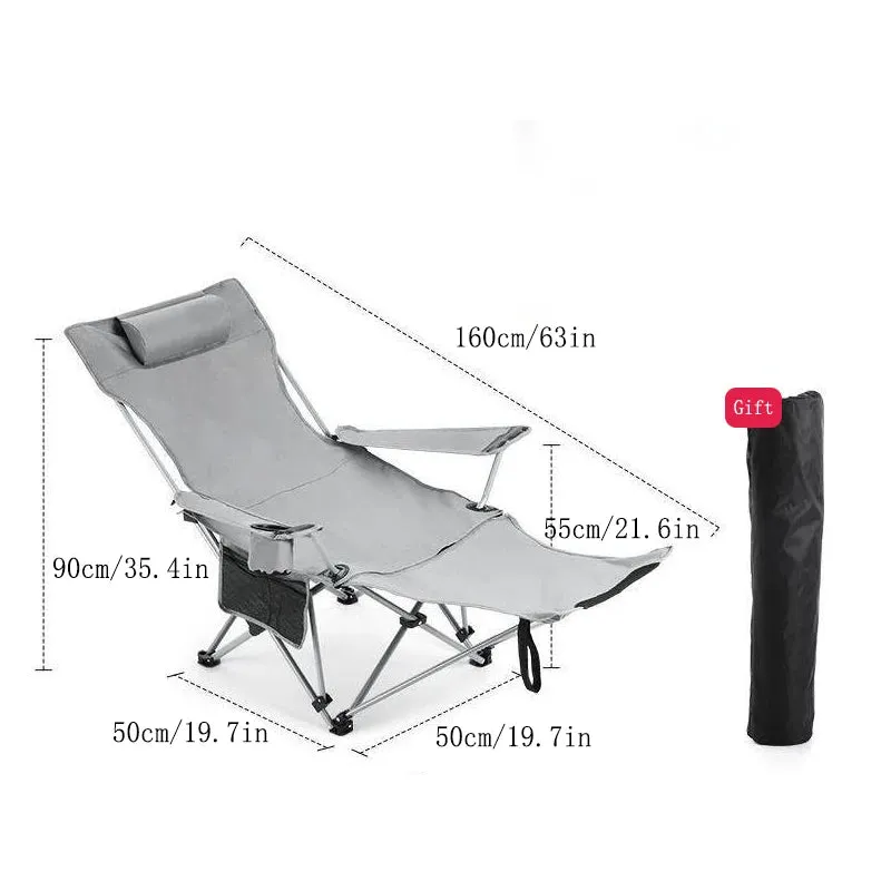 Niceway Foldable Picnic Camping Portable Fishing Chairs Beach Chairs Outdoor Garden Park Single Lazy Chair Backrest Cushion