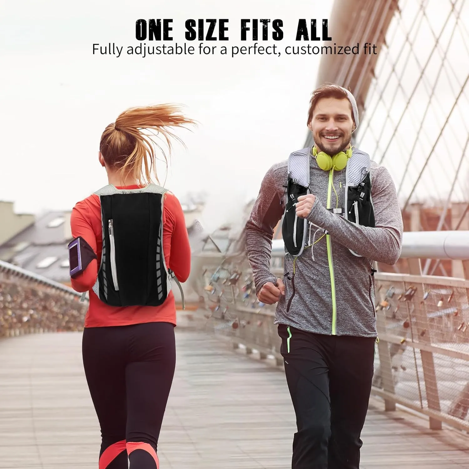 NONSAR Running Vest Backpack 7L, Running Vest for Men Women, Lightweight Pack with 500ml Soft Flask, Adjustable Chest Straps and Reflective Running Hydration Vest for Running Hiking Cycling Camping