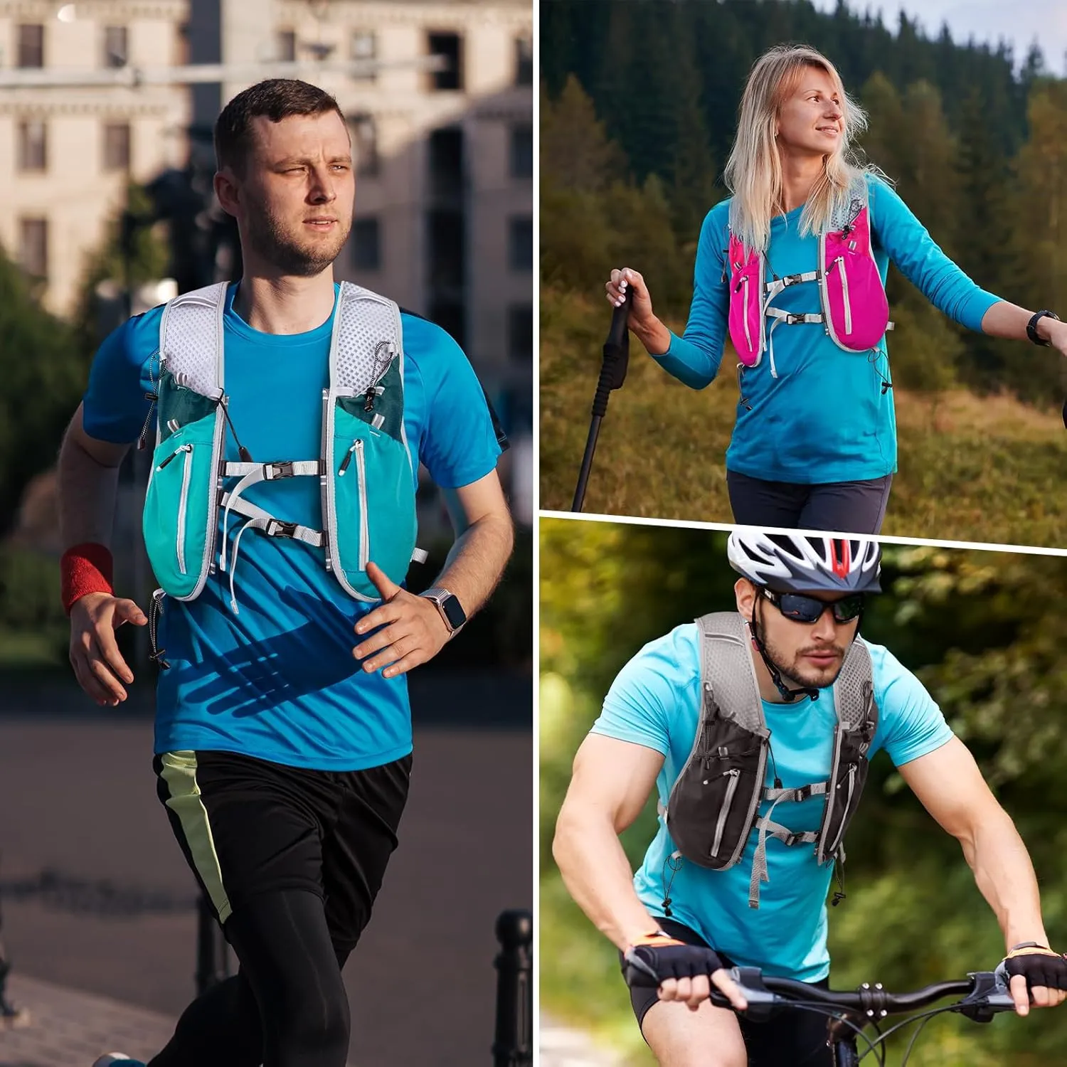 NONSAR Running Vest Backpack 7L, Running Vest for Men Women, Lightweight Pack with 500ml Soft Flask, Adjustable Chest Straps and Reflective Running Hydration Vest for Running Hiking Cycling Camping