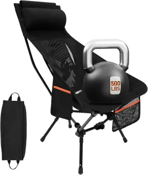 NOVSIGHT Foldable Camping Chair, Lightweight High Back Portable Camping Chair with Headrest and Storage Bag, Compact and Stable for Outdoor Camping,Picnic, Hiking, Backpacking