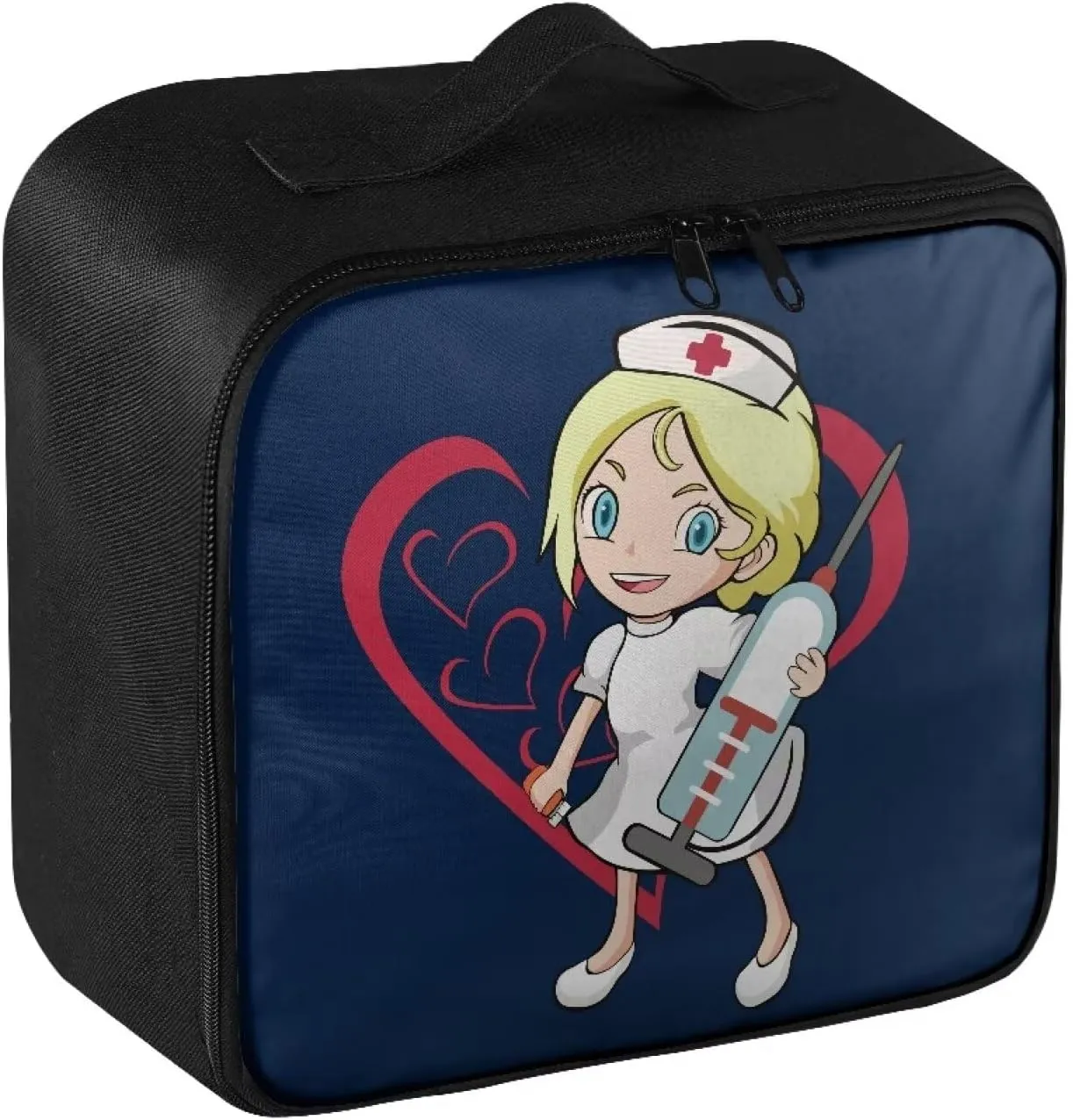 Nurse Girl First Aid Bag Cute First Aid Kit Bag Empty Medicine Bag for Home Outdoor Travel Camping Hiking Medium Empty Medical Storage Bag Portable Pouch Dark Blue