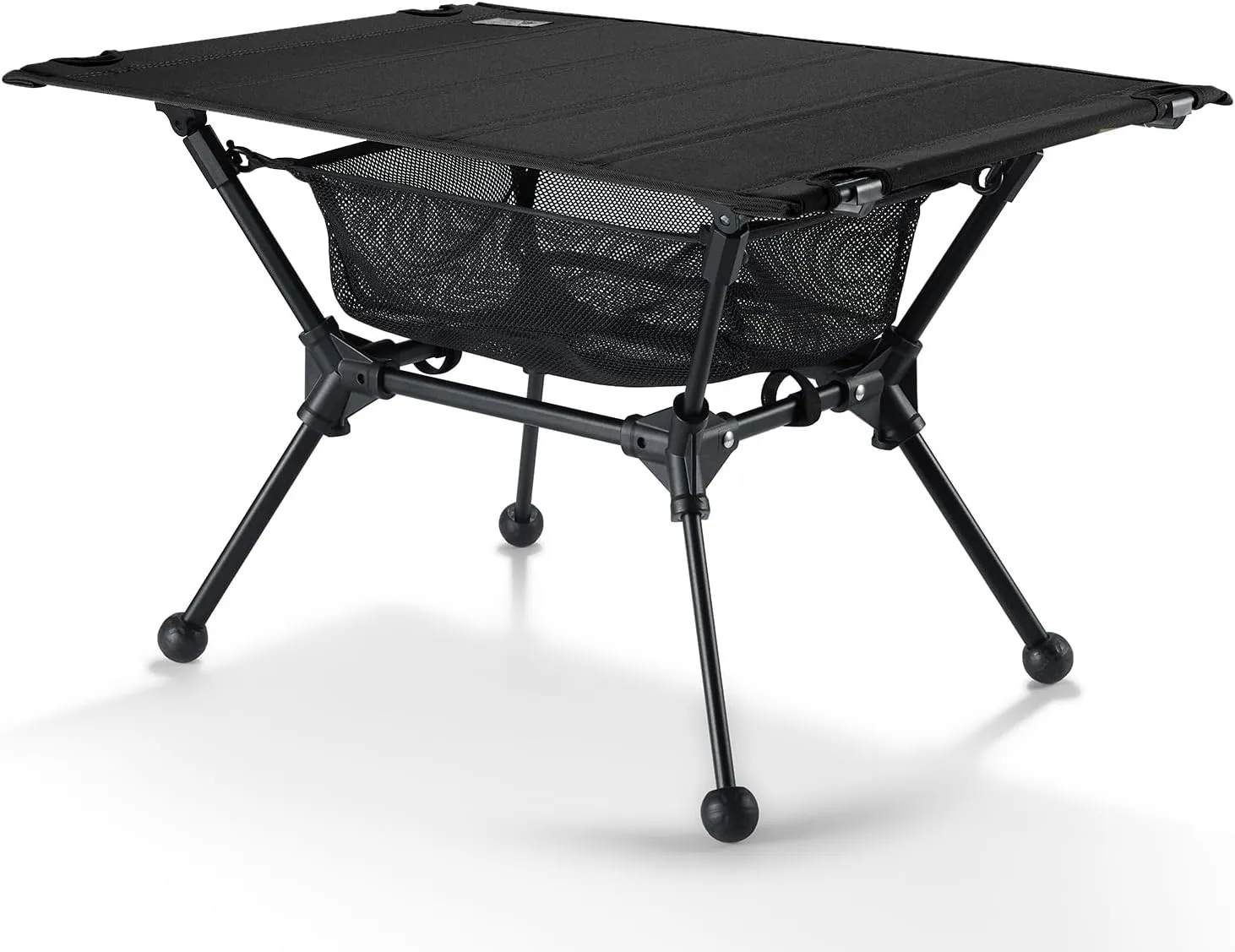 OneTigris Dipper Camping Table, Lightweight Portable Folding Table with Mesh Storage Net, High/Low Options, Ideal for Camping, Hiking, Tailgating, Beach, Picnic, Travel, Backyard (Black)