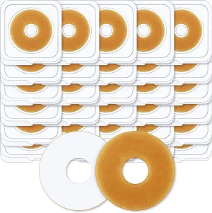 Ostomy Barrier Rings Adapt Moldable Skin Extender Outer Diameter 2 Inch(48mm)-2mm Thickness Ostomy Bag Supplies Hydrocolloid Skin Extender Rings Better Seal Skin Barrier(30 Pcs)