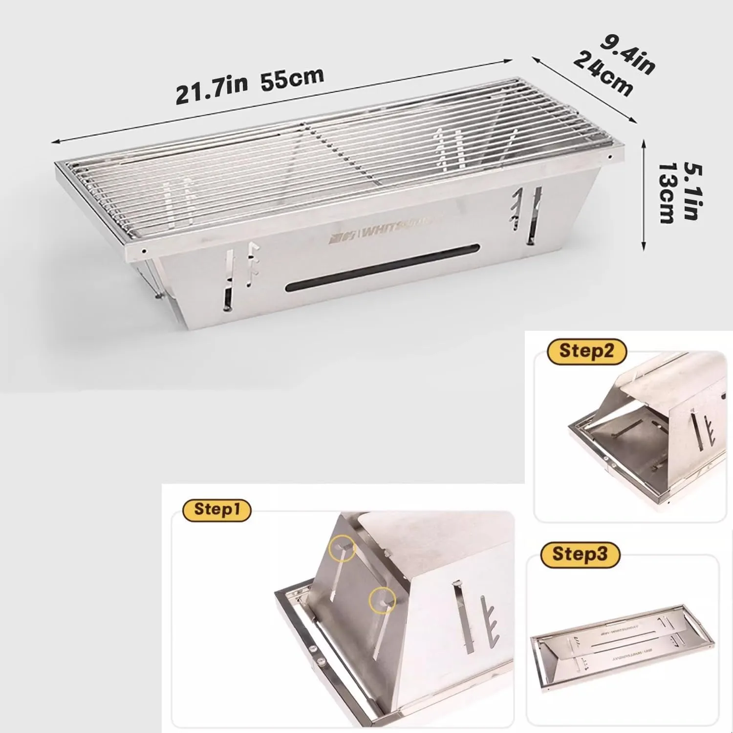 Outdoor BBQ Folding Camping Table Portable Outdoor Grill Table Camping Kitchen Station Lightweight & Portable with Storage Carrying Bag for BBQ Grilling RV Picnic Backyards(Gray,92cm/36in)