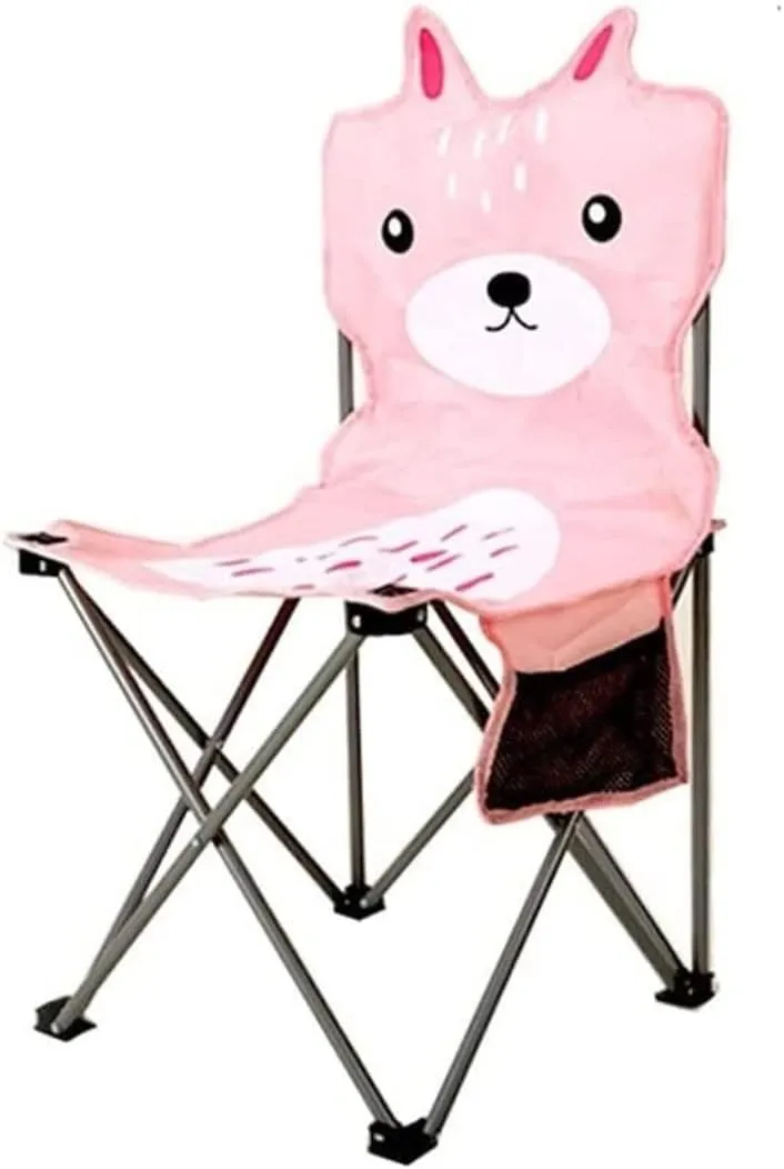 Outdoor Camp Chairs, Cartoon Folding Chair with Side Storage Bag Lightweight Portable Backrest Chair Comfortable Padded Deck Chair Lawn Chairs Adults