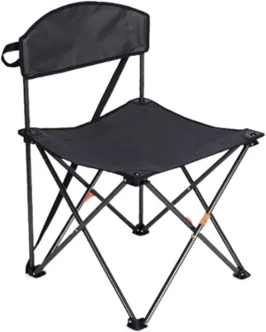 Outdoor Camp Chairs, Folding Backrest Chair Lightweight Portable Small Stool Padded Seat for Camping Garden Trips Lawn Chairs Adults(A)