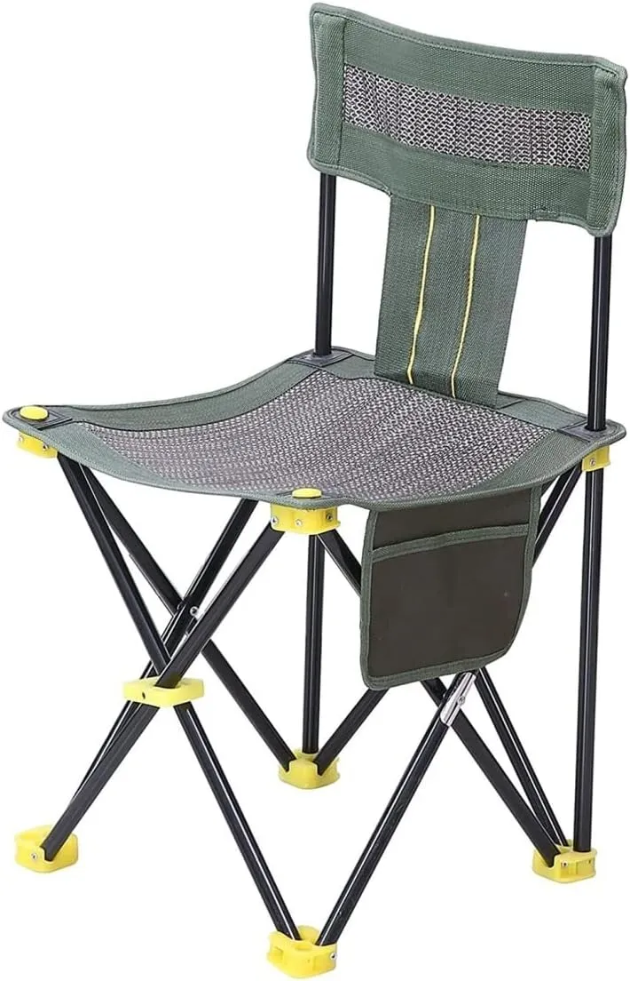 Outdoor Camping Chair Breathable Outdoor Mesh Chair Portable Beach Fishing Chair Folding Chair Stool with Side Pocket Portable Storage Folding Lawn Chairs