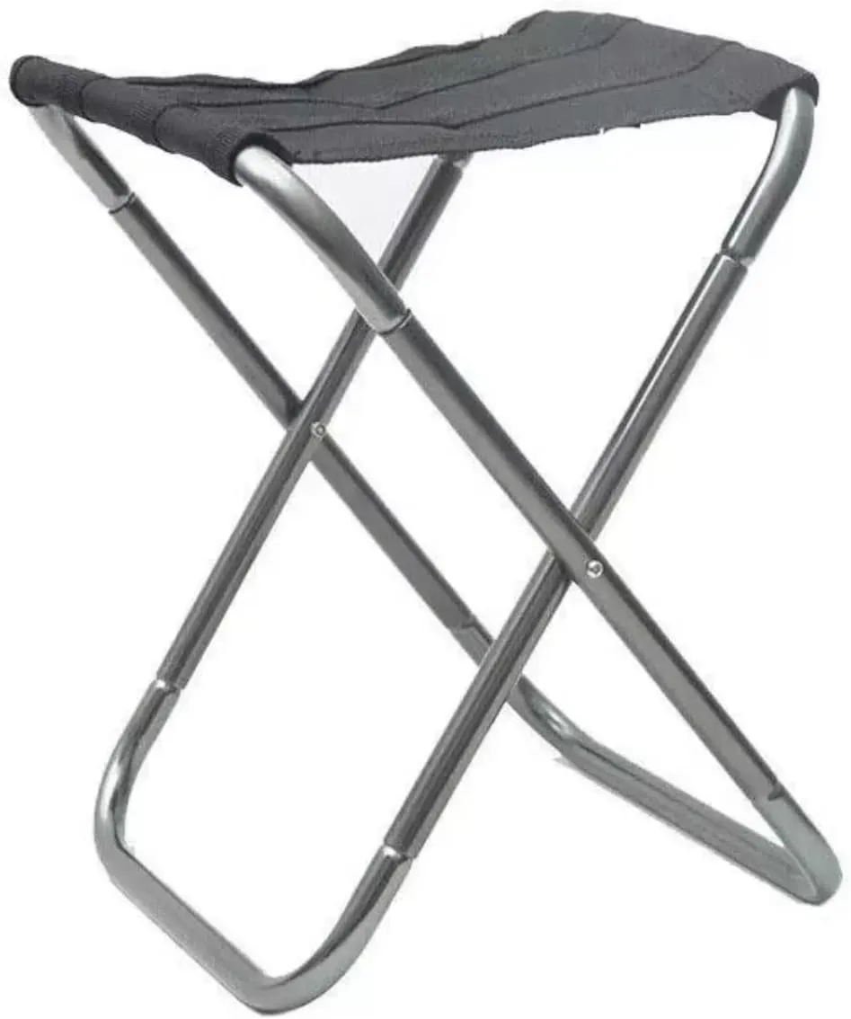 Outdoor Camping Chair Golden Aluminum Alloy Folding Chair with Bag Stool Seat Fishing Camping, Grey