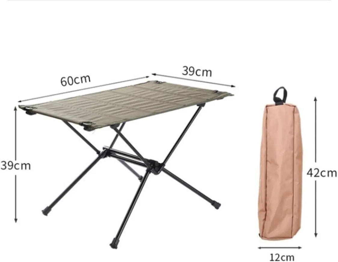 Outdoor Camping Table Camping Folding Table Lightweight Folding Fabric Table Aluminum Parallel Bars Camping Picnic Table Camping Furniture(C)