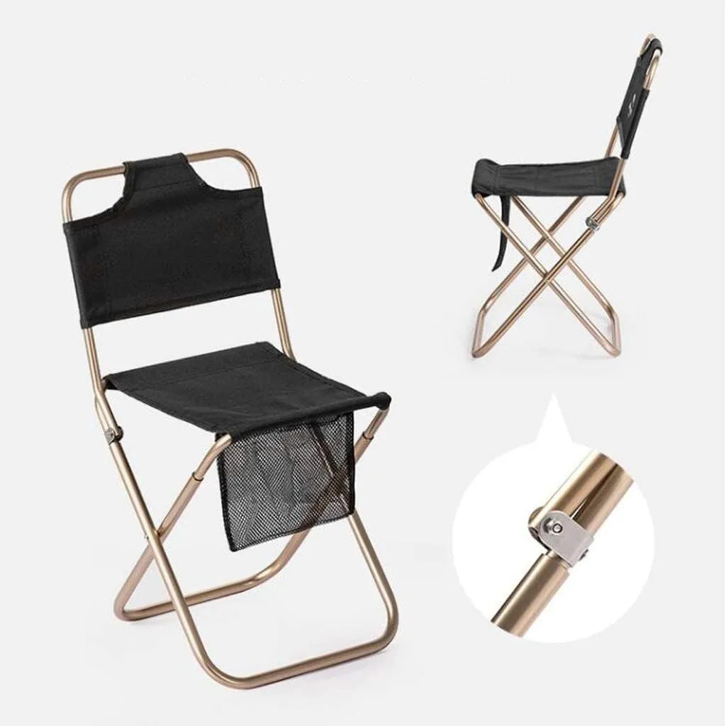 Outdoor Chair Folding Camping Chair Folding Camping Chair Outdoor Fishing Chair Picnic BBQ Seat Ultralight Aluminum Alloy Camping Stool with Storage Bag Camping Chair Foldable Chair
