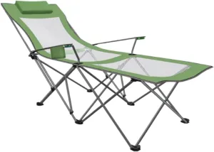 Outdoor Chair Folding Camping Chair Portable Camping Chair With Footrest Mesh Backrest Folding Reclining Lunch Break Bed Sitting Lying Dual-Purpose Beach Seat Camping Chair Foldable Chair ( Color : A