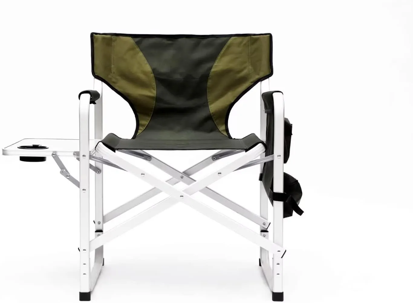 Outdoor Chair, Padded Folding Camping Chair with Side Table and Storage Pockets, Outdoor Folding Chair, Folding Lawn Chair, Lightweight Oversized Directors Chair, Green