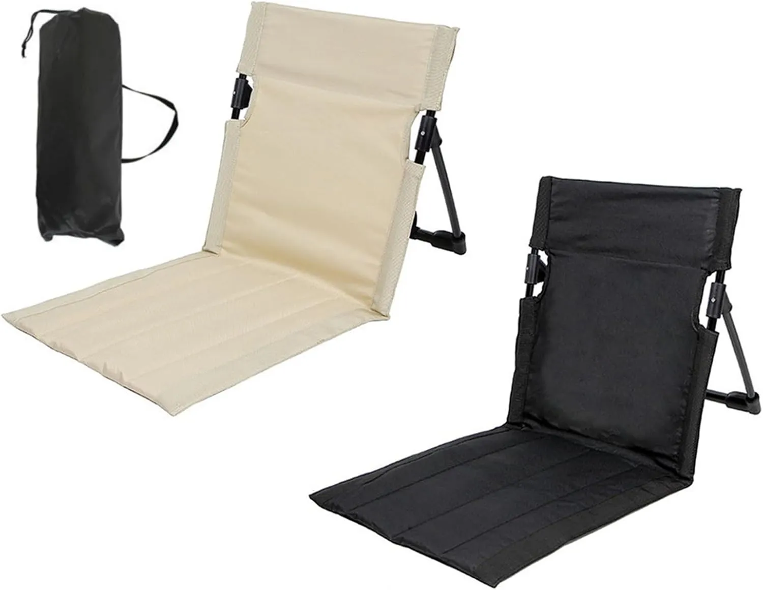 Outdoor Foldable Camping Chair Garden Park Single Reclining Chair Cushion Picnic Camping Foldable Backchair Beach Chair (Size : Beige-1pcs)