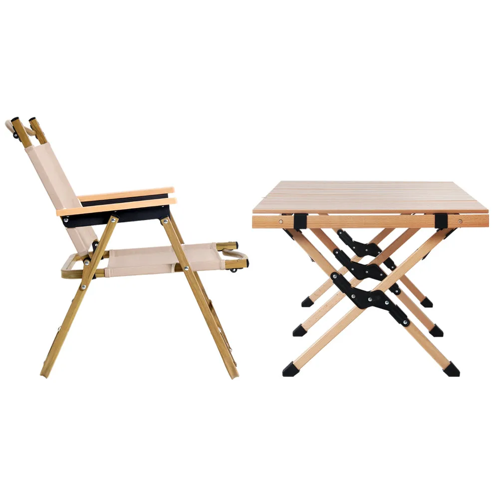 Outdoor Foldable Camping Set with Table and Chairs