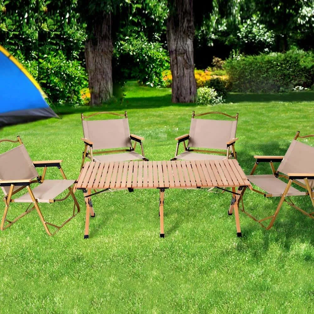 Outdoor Foldable Camping Set with Table and Chairs