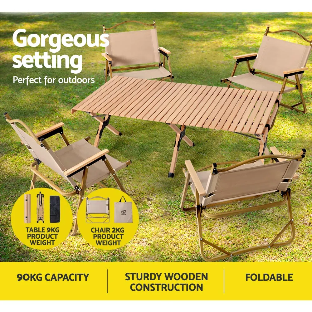 Outdoor Foldable Camping Set with Table and Chairs