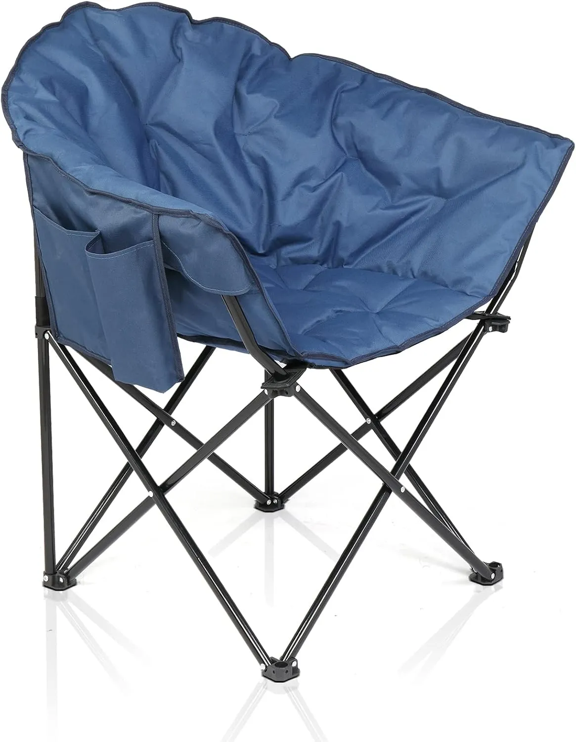 Outdoor Folding Camping Chair,Heavy Duty Padded Outdoor Chair,Portable Outdoor Camp Chair for Adults,Lightweight Foldable Camp Chair,with Carrying Bag,for Patio, Picnic, Fishing, Travel (Blue)