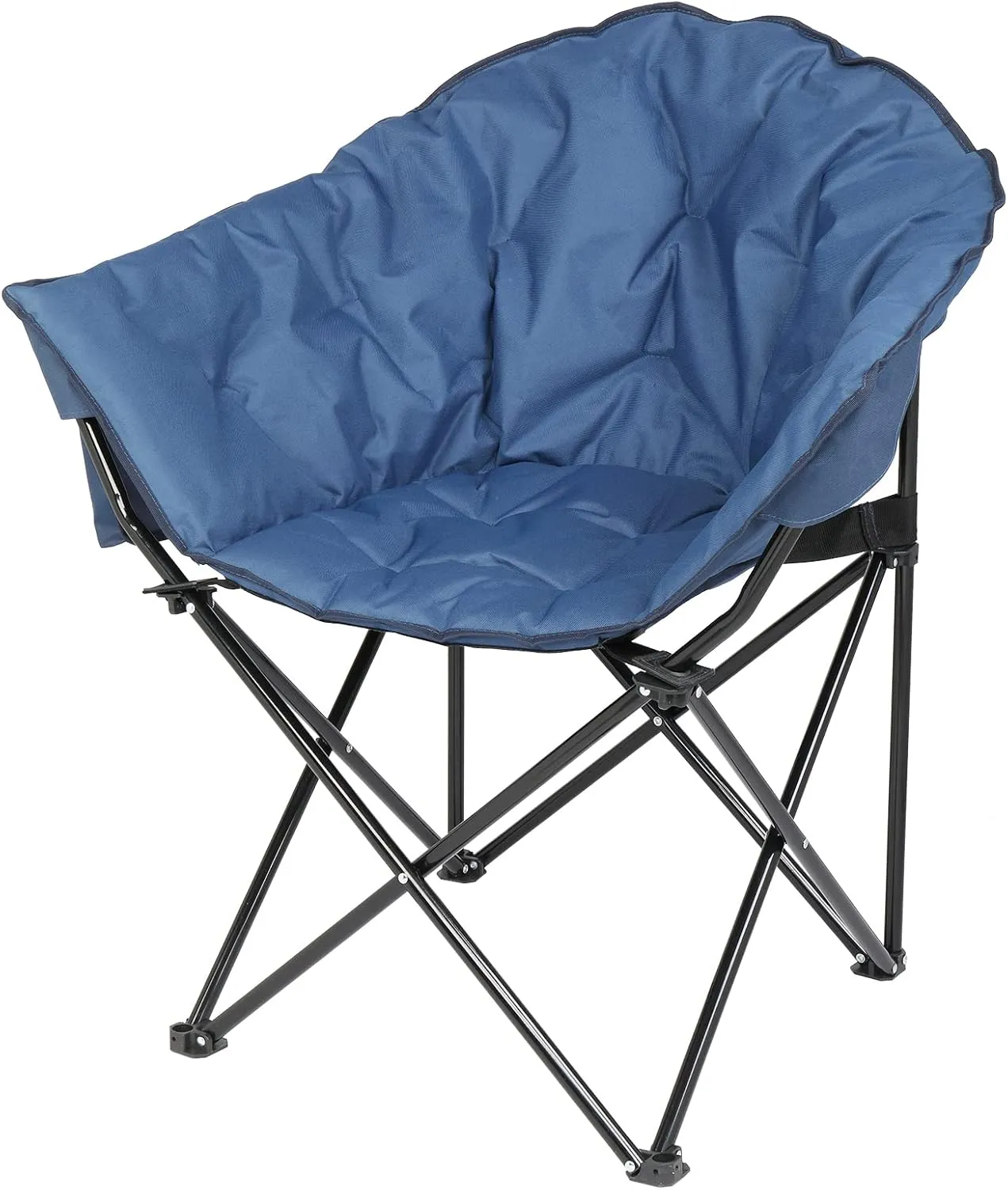 Outdoor Folding Camping Chair,Heavy Duty Padded Outdoor Chair,Portable Outdoor Camp Chair for Adults,Lightweight Foldable Camp Chair,with Carrying Bag,for Patio, Picnic, Fishing, Travel (Blue)