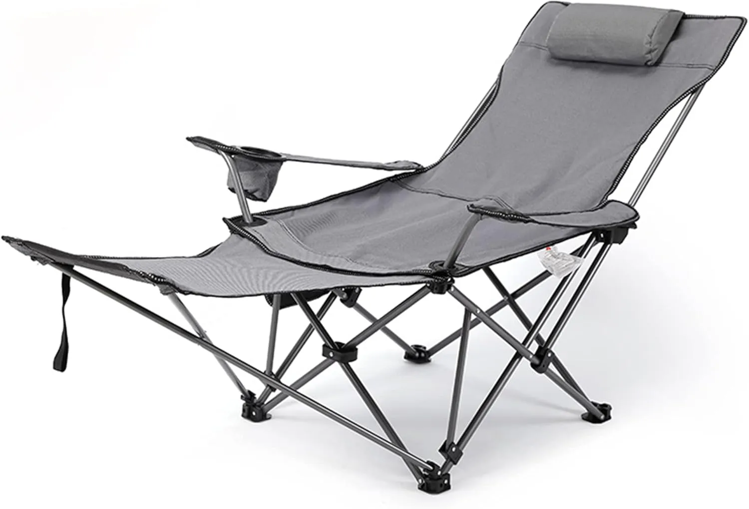 Outdoor Folding Chair Camping Chair Recliner Heavy Duty 600D Oxford Back Chair with Arm Rest Cup Holder and Storage Bag for Outside, Support 150kg