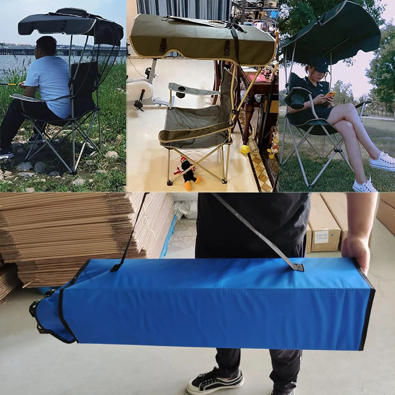 Outdoor Folding Chair Camping Heavy Duty Breathable Mesh Back Armrest Lawn Chairs Portable Camping Chair, with Cup Holder and Back Belt,F,58 * 130CM