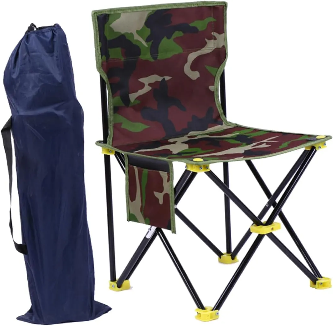 Outdoor Folding Chair Lightweight Portable Camping Stool for Fishing Hiking and Beach Activities Small Seat High Backrest Collapsible and for Travel