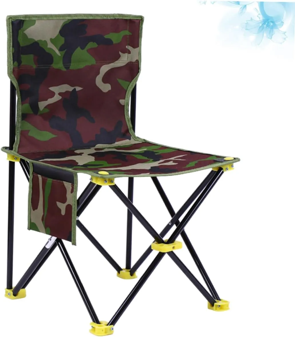 Outdoor Folding Chair Lightweight Portable Camping Stool for Fishing Hiking and Beach Activities Small Seat High Backrest Collapsible and for Travel