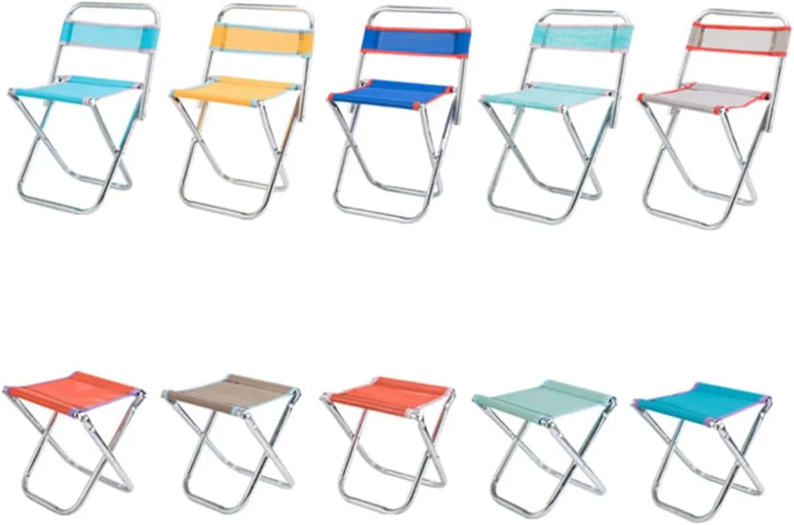 Outdoor Folding Stool Lightweight Collapsible Fishing and Camping Chair Portable Travel Beach Seat Random Color for Easy Carrying and Relaxation