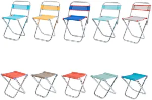Outdoor Folding Stool Lightweight Collapsible Fishing and Camping Chair Portable Travel Beach Seat Random Color for Easy Carrying and Relaxation