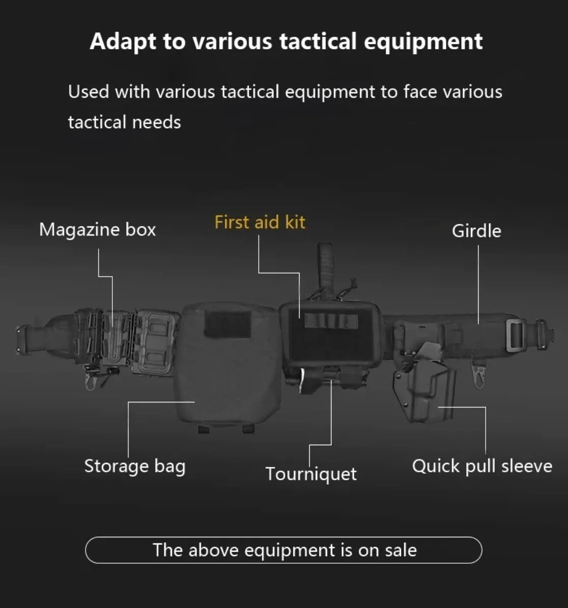 Outdoor Hunting Accessories MOLLE Waist Bag Multifunctional First Aid Kit Mountaineering Tactical Survival Kit Bag for Camping (CP)