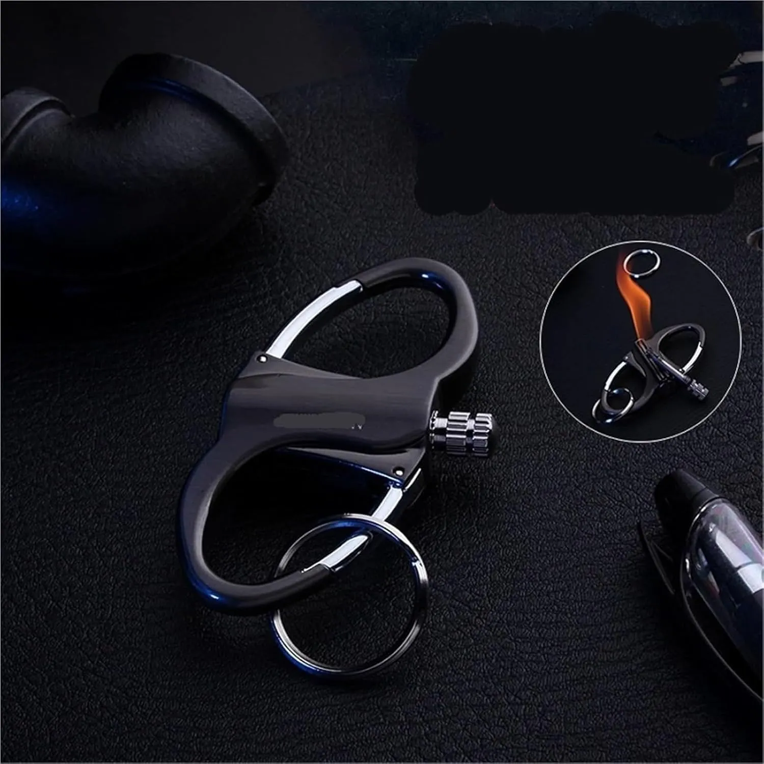 Outdoor Portable Metal Keychain Lighter, Keychain Lighter, Permanent Match Lighter, Gift for Men(B)