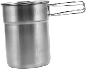 Outdoor Portable Thermal Cup Collapsible Water Bottle with Lids Stainless Steel Camping Cookware for Travel