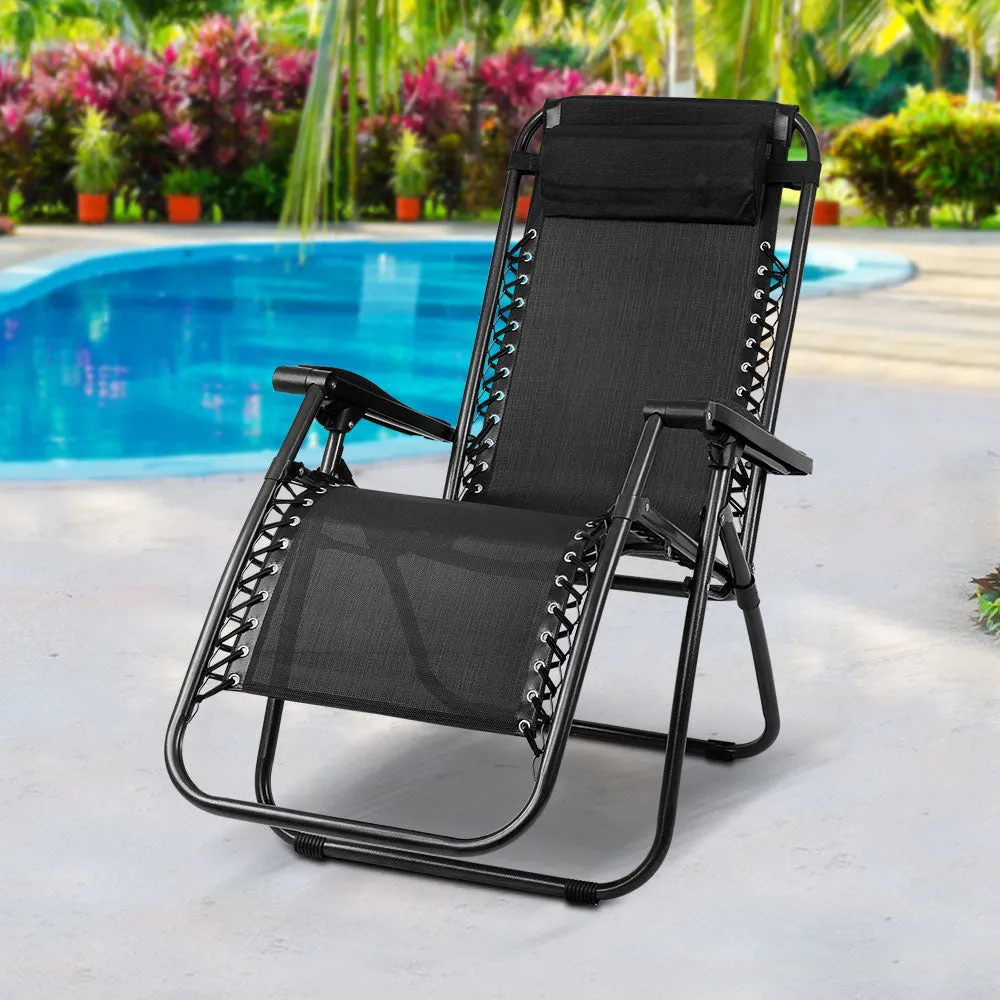 Outdoor Recliner Zero Gravity Chair - Black