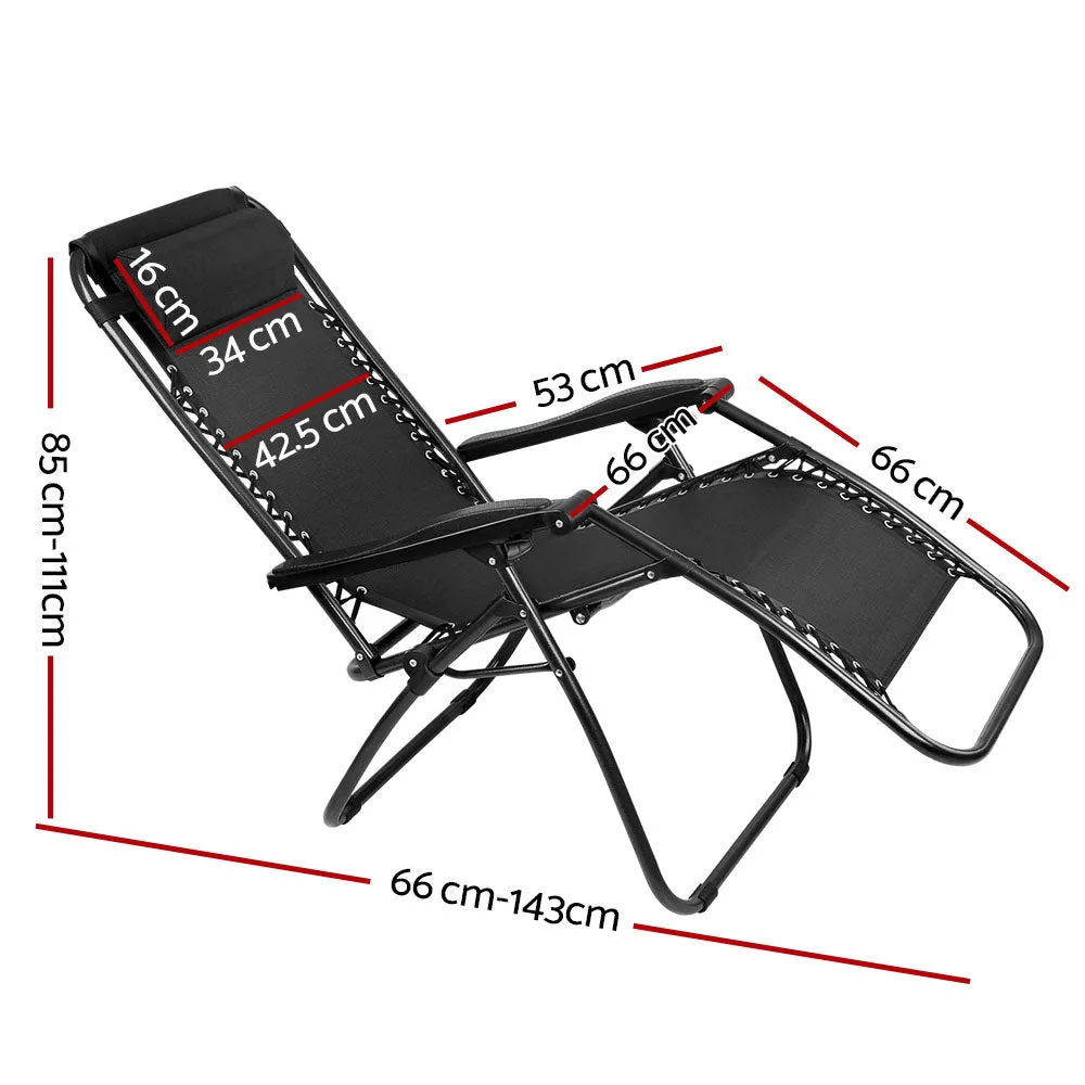 Outdoor Recliner Zero Gravity Chair - Black