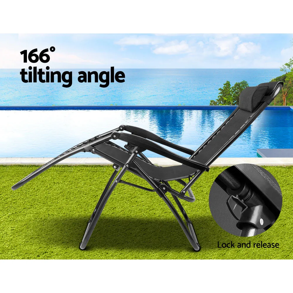 Outdoor Recliner Zero Gravity Chair - Black