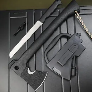 Outdoor Survival Axe with Fire Starter & Multi Tools