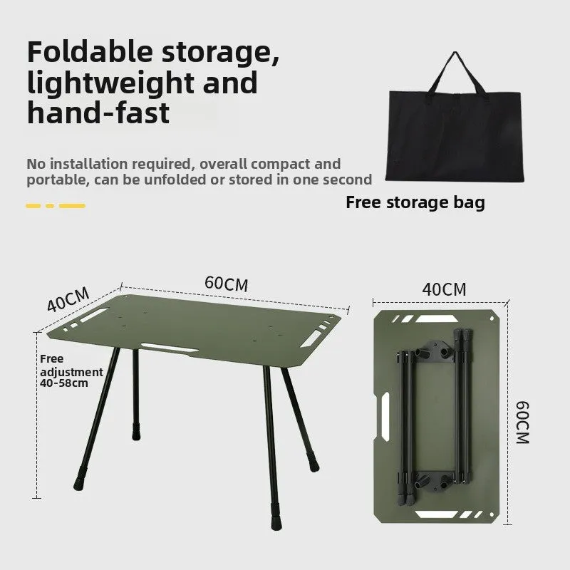 Outdoor ultra-light tactical table foldable portable lifting IGT table lightweight camping equipment ins picnic coffee table table