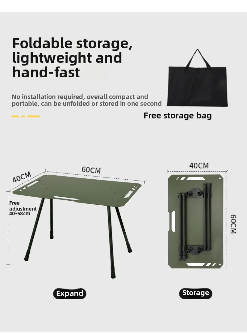 Outdoor ultra-light tactical table foldable portable lifting IGT table lightweight camping equipment ins picnic coffee table table