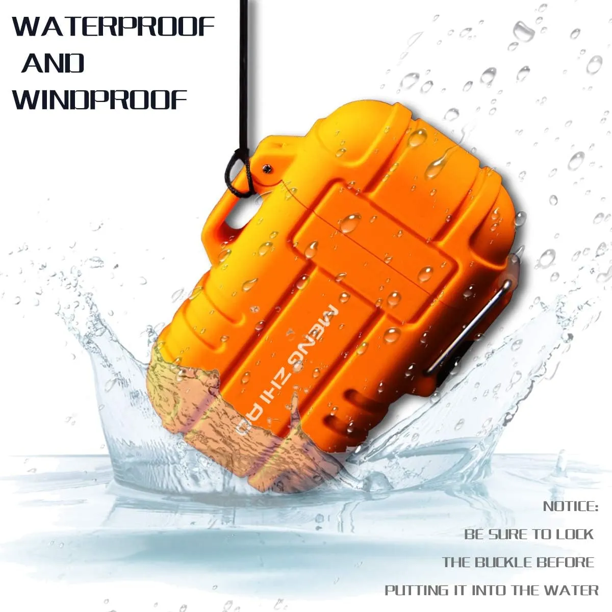 Outdoors Waterproof Lighter USB Electronic Rechargeable Pulse Plasma Lighter Double Arc Plasma Lighter Perfect for Outdoors Camping Hiking Travelling Gas Stove BBQ Camping Trip Fire Starter (Orange)