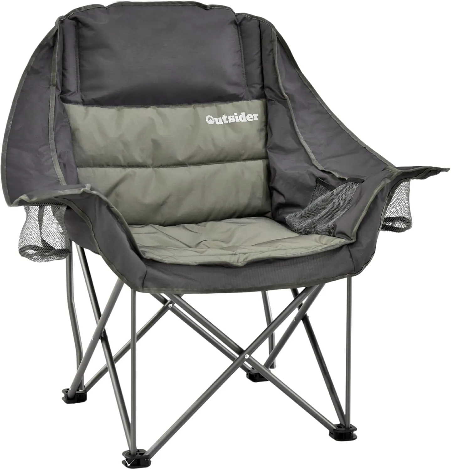 OUTSIDER Oversized Camping Chair, Comfort Padded Lounge Chair,Outdoor Camp Folding Chair, Balcony Lounge 400lb Capacity