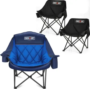 Overmont Oversized XL Camping Chair for Adults Pre-Assembled Portable Folding Camping Chair Combo