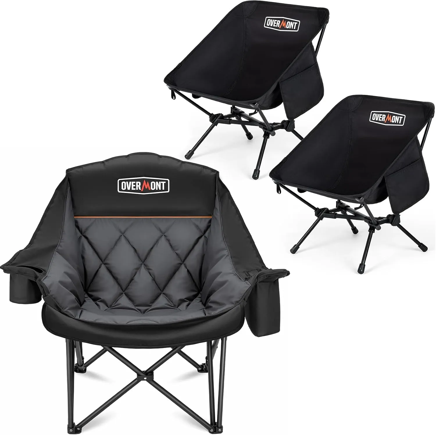 Overmont Oversized XL Camping Chair for Adults Ultralight Portable Camping Chair Combo