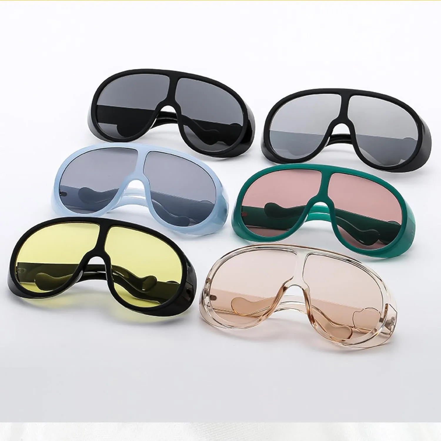 Oversized Big Frame One Piece Sunglasses Women Men Trend Luxury Outdoors Sports Windproof Sun Glasses Uv400