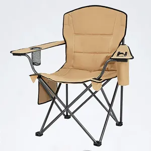 Oversized Camping Folding Chair with/Built-in Cooler Portable Quad Chair for Outdoor/Indoor Foldable Chair for Camping, Picnic, Lawn, Beach,and Fishing, Collapsible Arm Chair with Carry Bag ( Color :