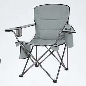 Oversized Camping Folding Chair with/Built-in Cooler Portable Quad Chair for Outdoor/Indoor Foldable Chair for Camping, Picnic, Lawn, Beach,and Fishing, Collapsible Arm Chair with Carry Bag ( Color :