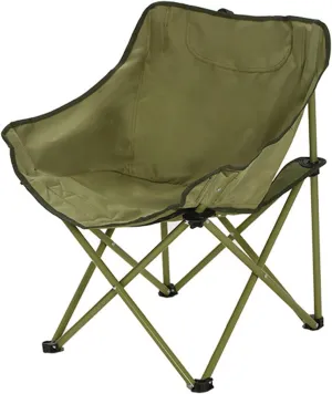 Oversized Folding Camping Chair - Portable Reclining Lounger for Tanning - Carry Bag Included - Heavy Duty Collapsible Chairs for Sports Garden Beach Fishing, Green