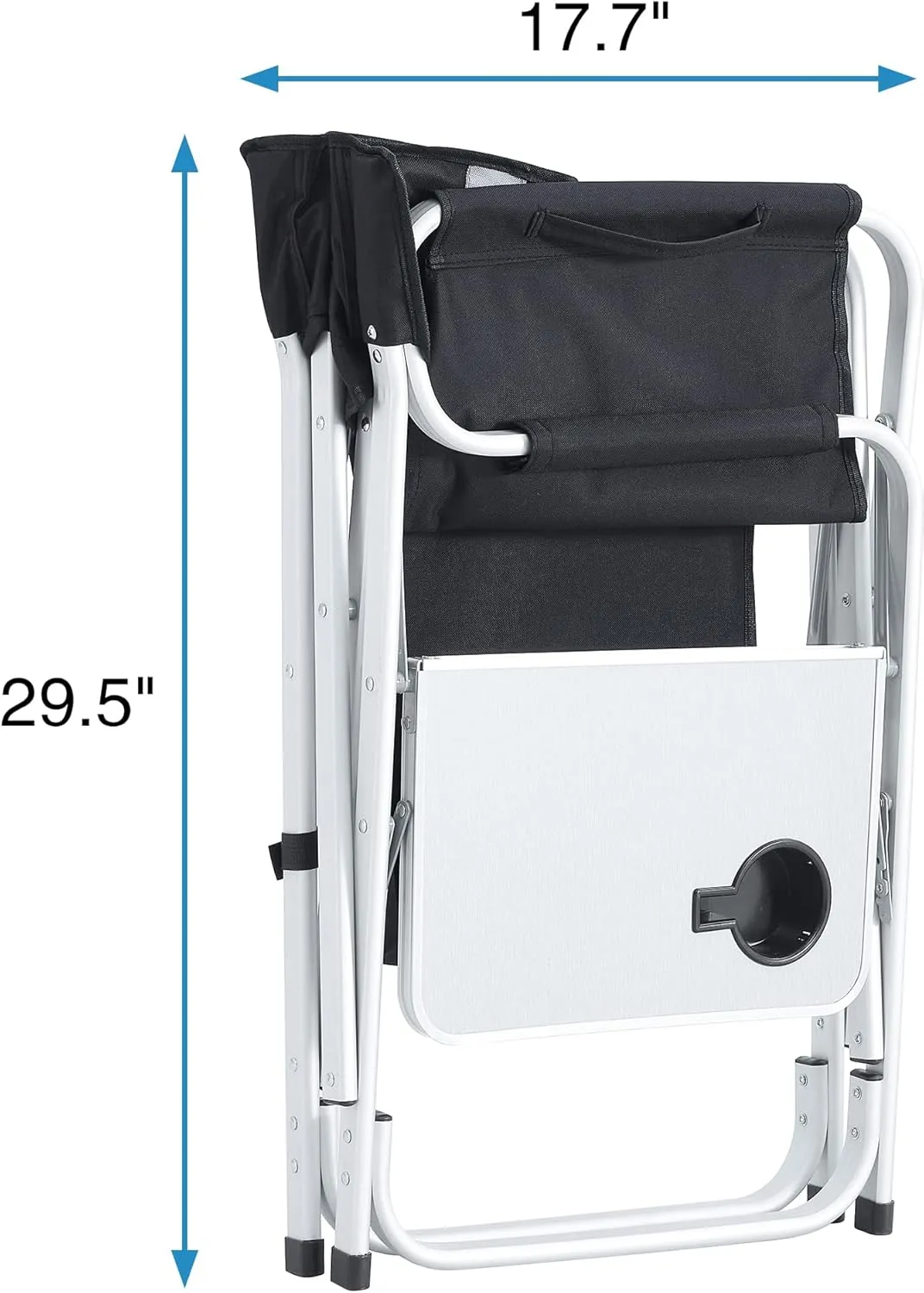 Oversized Folding Camping Chair with Side Table 400lbs Heavy Duty Portable Lawn Chairs Lightweight Aluminum Frame for Camping Fishing Beach Outdoor Use, Black