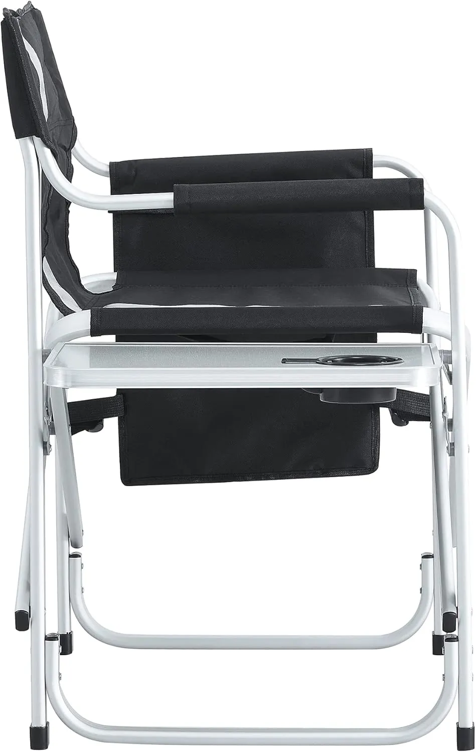 Oversized Folding Camping Chair with Side Table 400lbs Heavy Duty Portable Lawn Chairs Lightweight Aluminum Frame for Camping Fishing Beach Outdoor Use, Black